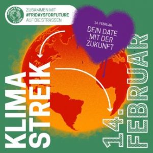 Aufruf zum Klimastreik am 14. Februar: „Dein Date mit der Zukunft“