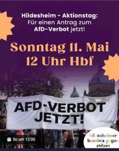 Aufruf zur Demo für einen Antrag zum Verbot der AfD: Sonntag 11. Mai 2025, 12 Uhr, Hauptbahnhof